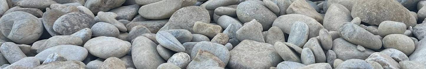 Smooth river rocks used for landscaping